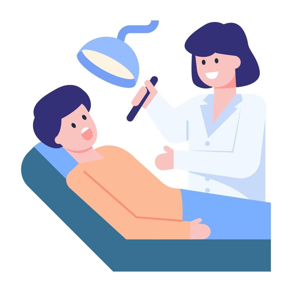 patiënt check-up en medische vector