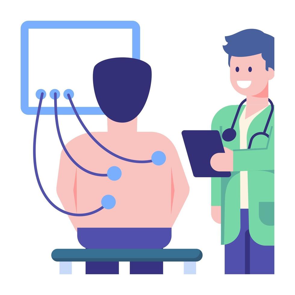 ECG-test en controle and vector