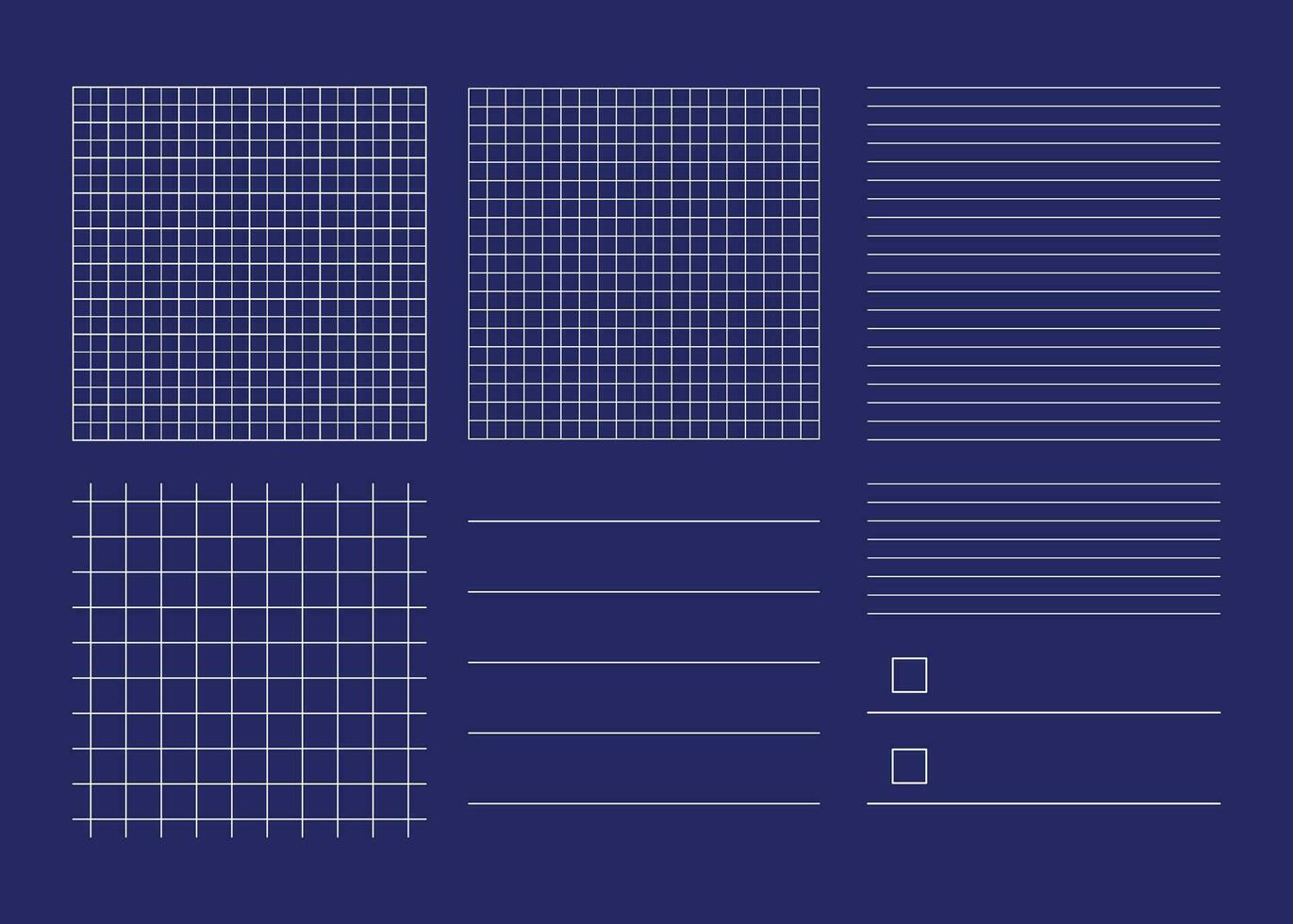 bladzijde Notitie lijnen wiskunde rooster notitieboekje lijn en checkbox vector