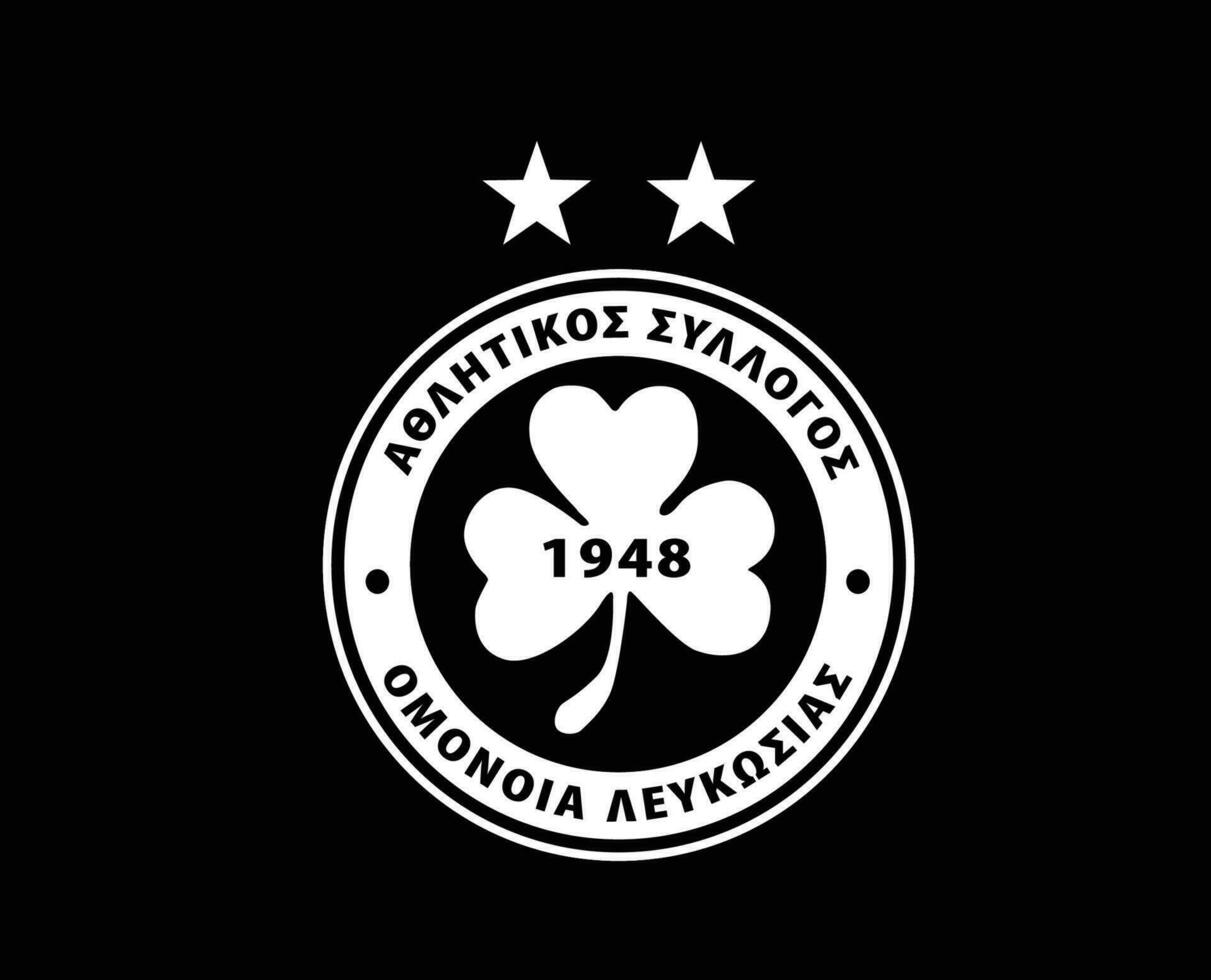 omonia Nicosia club logo symbool wit Cyprus liga Amerikaans voetbal abstract ontwerp vector illustratie met zwart achtergrond