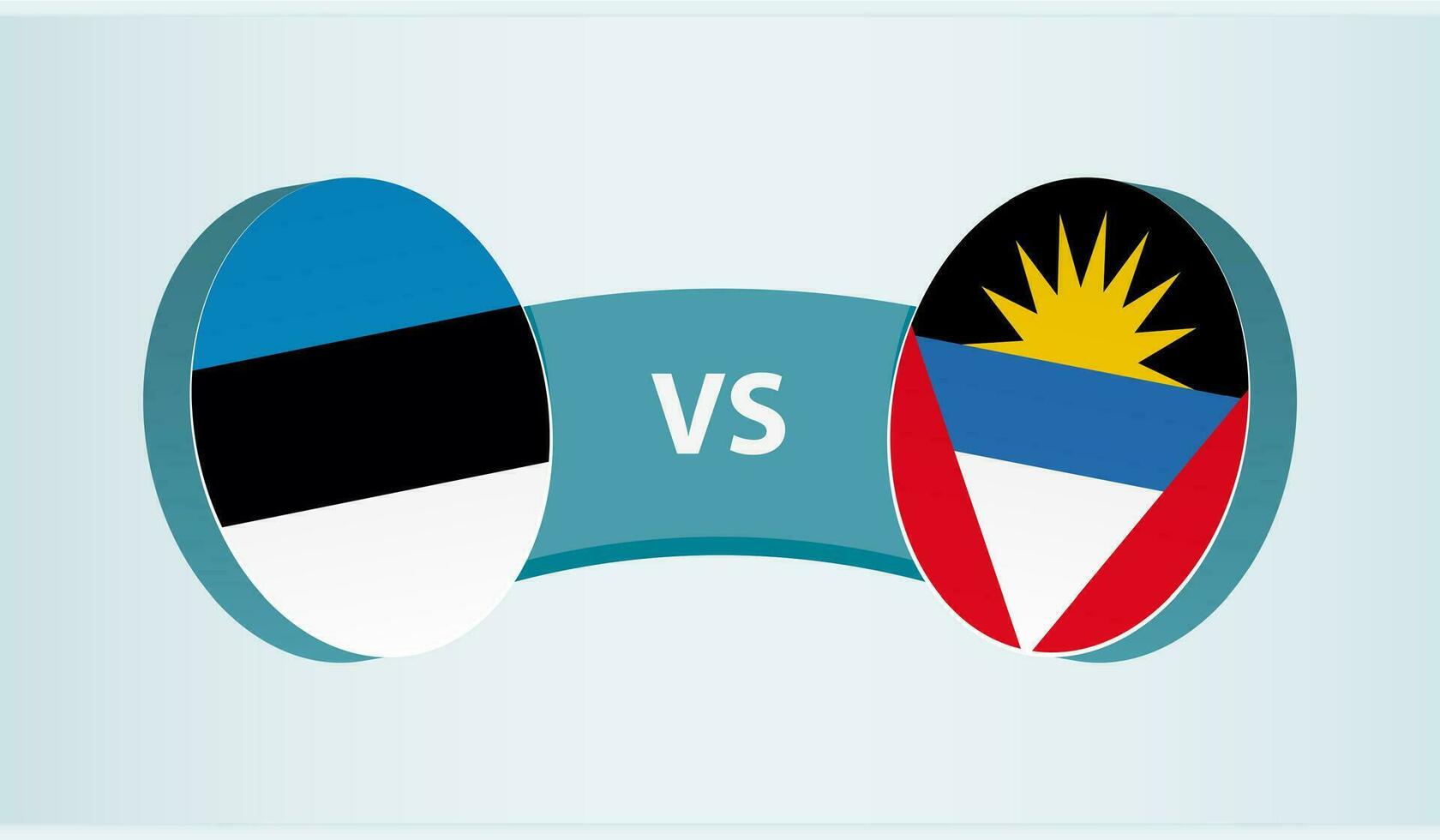 Estland versus antigua en barbuda, team sport- wedstrijd concept. vector