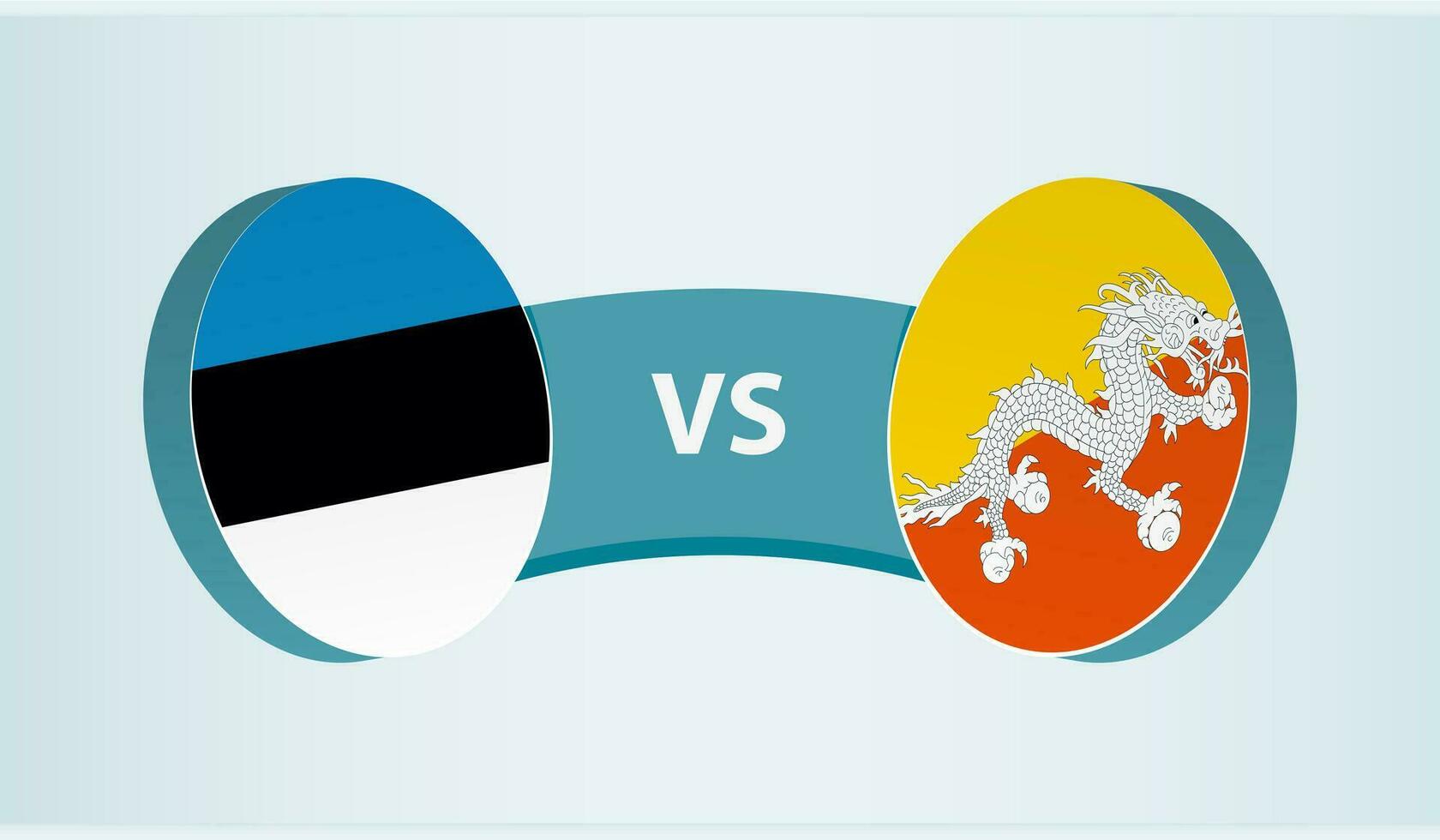 Estland versus bhutan, team sport- wedstrijd concept. vector