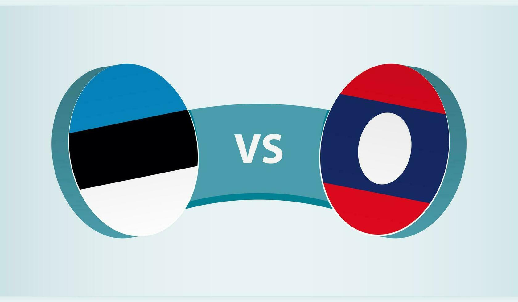 Estland versus Laos, team sport- wedstrijd concept. vector