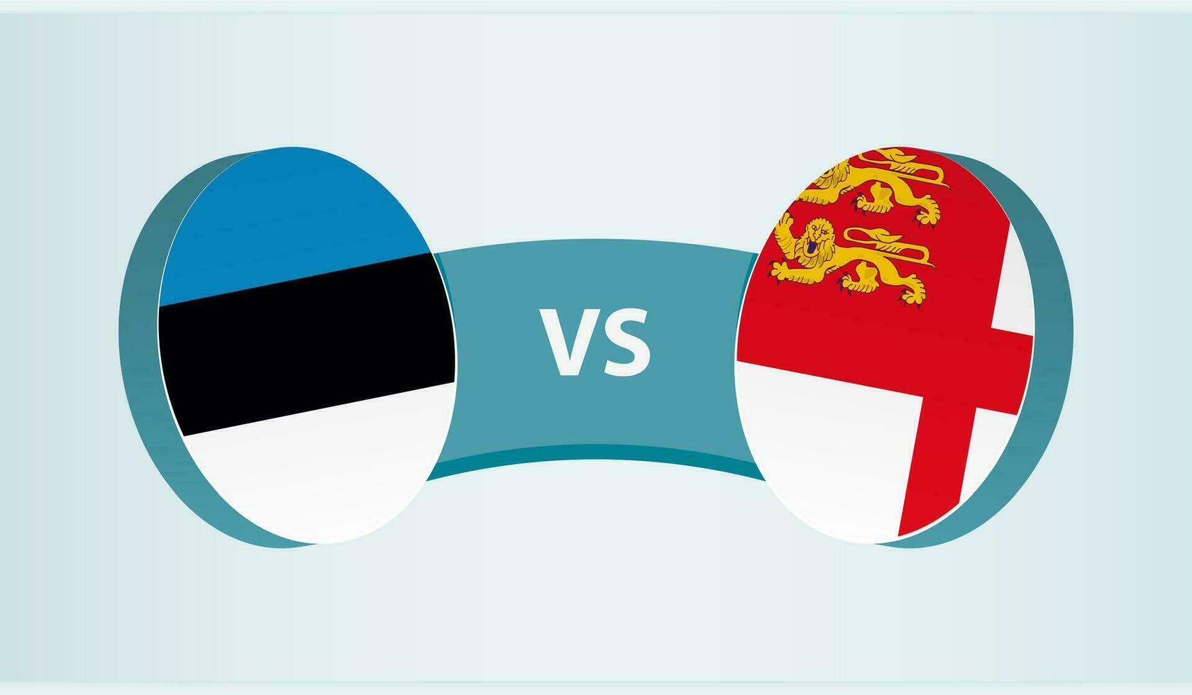 Estland versus sark, team sport- wedstrijd concept. vector