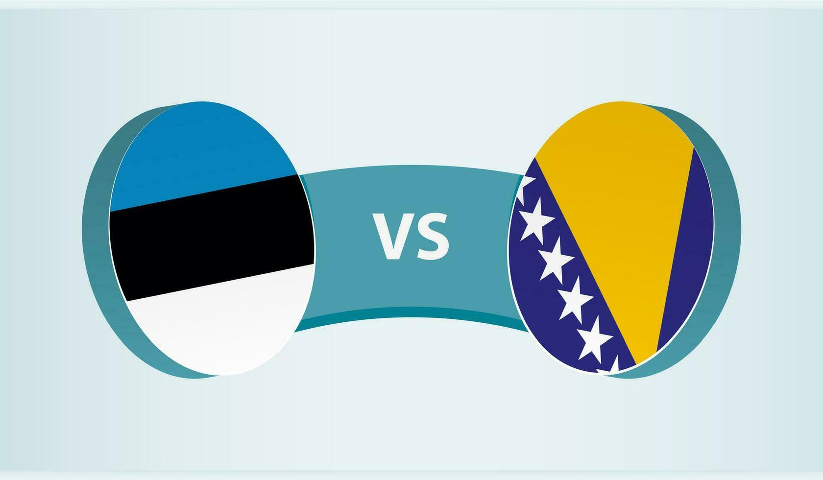 Estland versus Bosnië en herzegovina, team sport- wedstrijd concept. vector