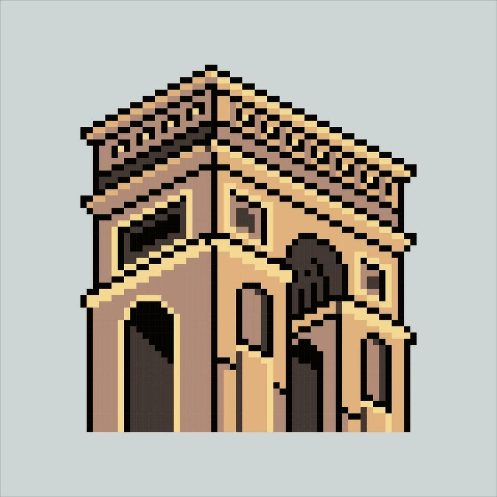 pixel kunst illustratie boog de triomf. korrelig boog de triomf. boog de triomphe Frankrijk mijlpaal icoon korrelig voor de pixel kunst spel en icoon voor website en video spel. oud school- retro. vector