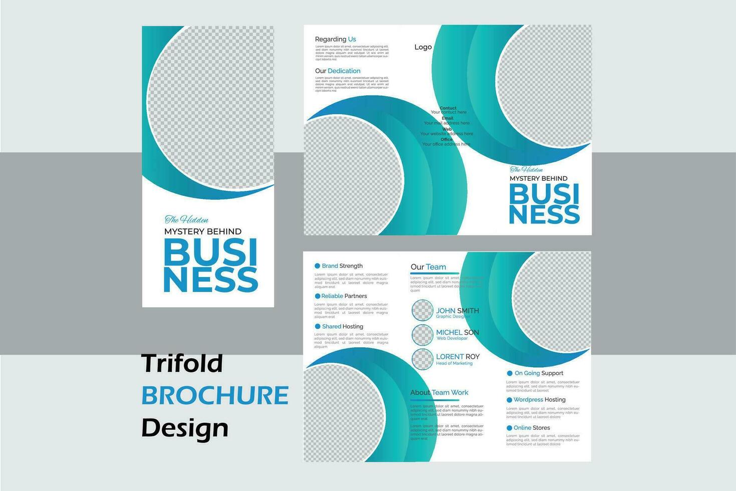 modern drievoud brochure ontwerp sjabloon. vector