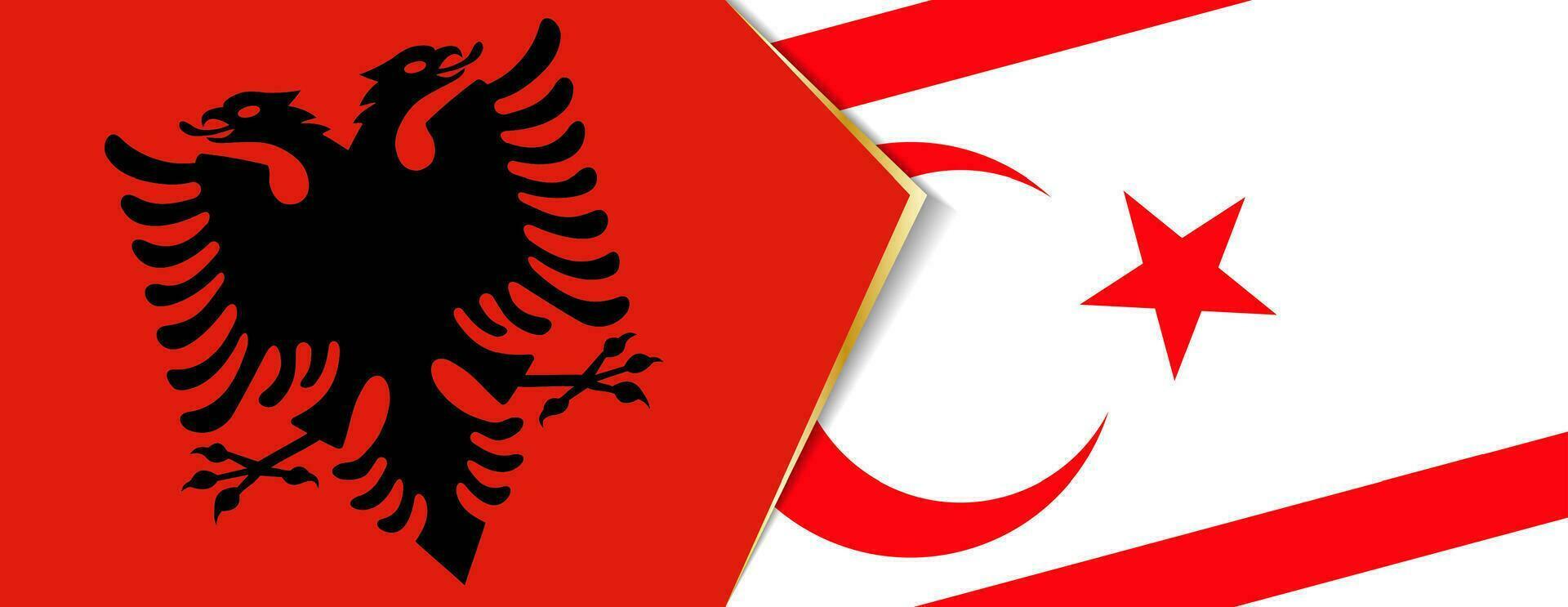 Albanië en noordelijk Cyprus vlaggen, twee vector vlaggen.