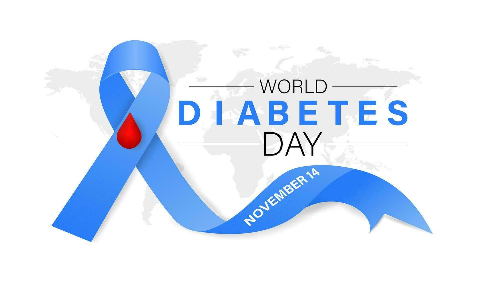 wereld diabetes dag bewustzijn poster banier achtergrond ontwerp met blauw achtergrond, banier, kaart, poster, sjabloon. vector illustratie.