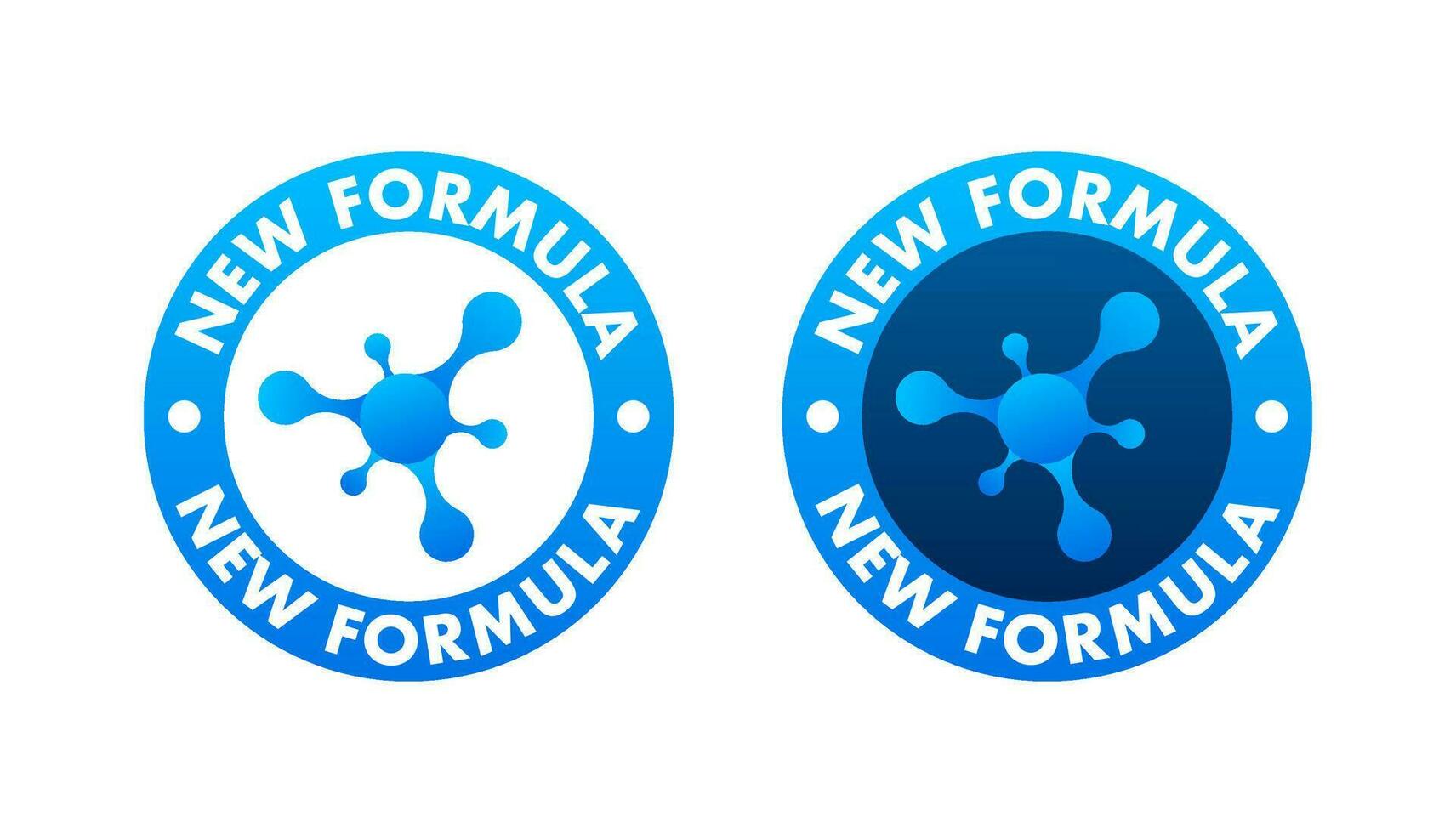 blauw afbeelding. nieuw formule circulaire futuristische pictogram moleculair cel met geïsoleerd Aan wit. icoon Aan blauw achtergrond. vector