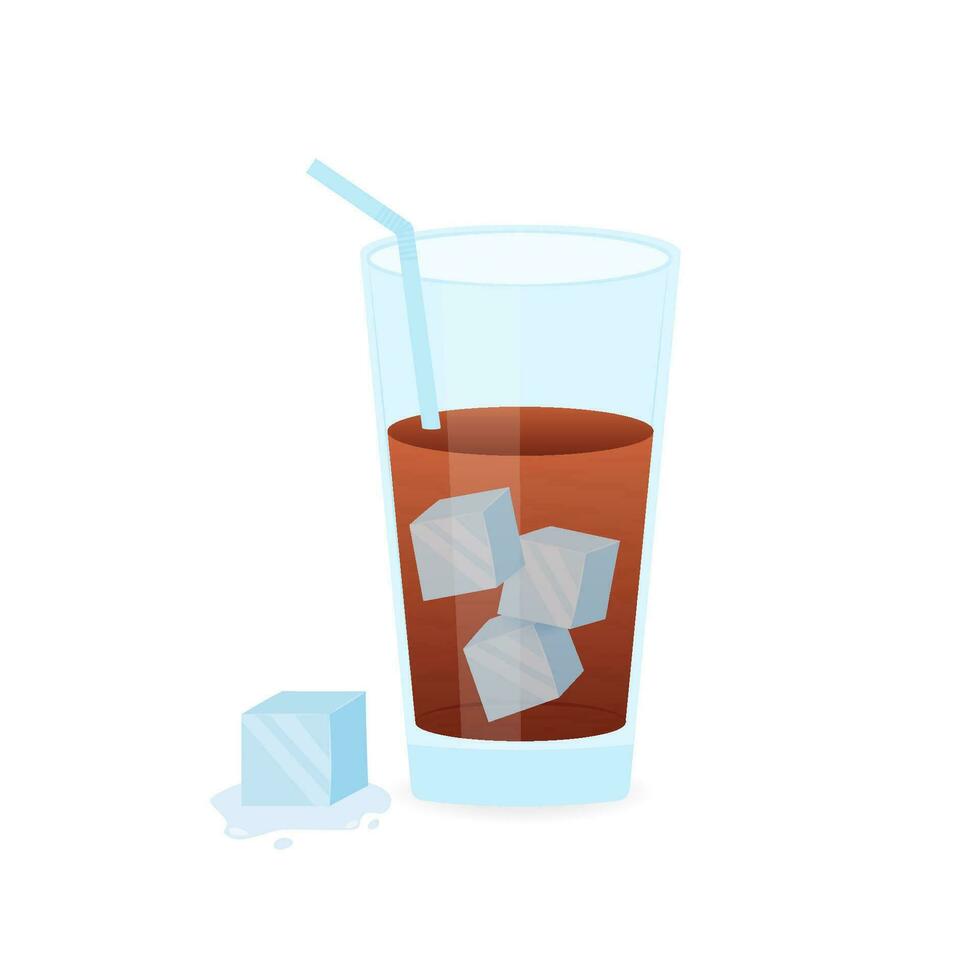 verkoudheid brouwen bevroren koffie. vector illustratie.