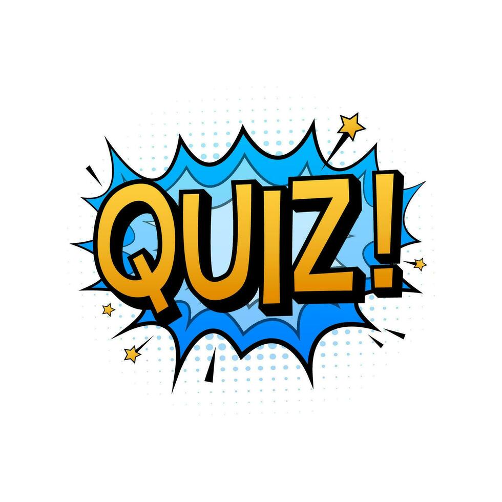 grappig toespraak bubbels met tekst quiz. wijnoogst tekenfilm illustratie. symbool, sticker label, speciaal aanbod label, reclame kenteken. vector voorraad illustratie