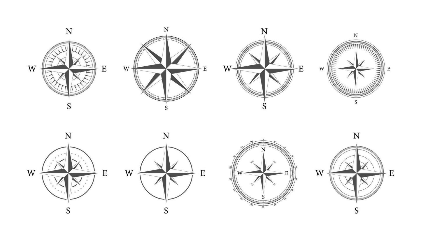 kompas Aan wit achtergrond. vlak vector navigatie symbool. vector voorraad illustratie