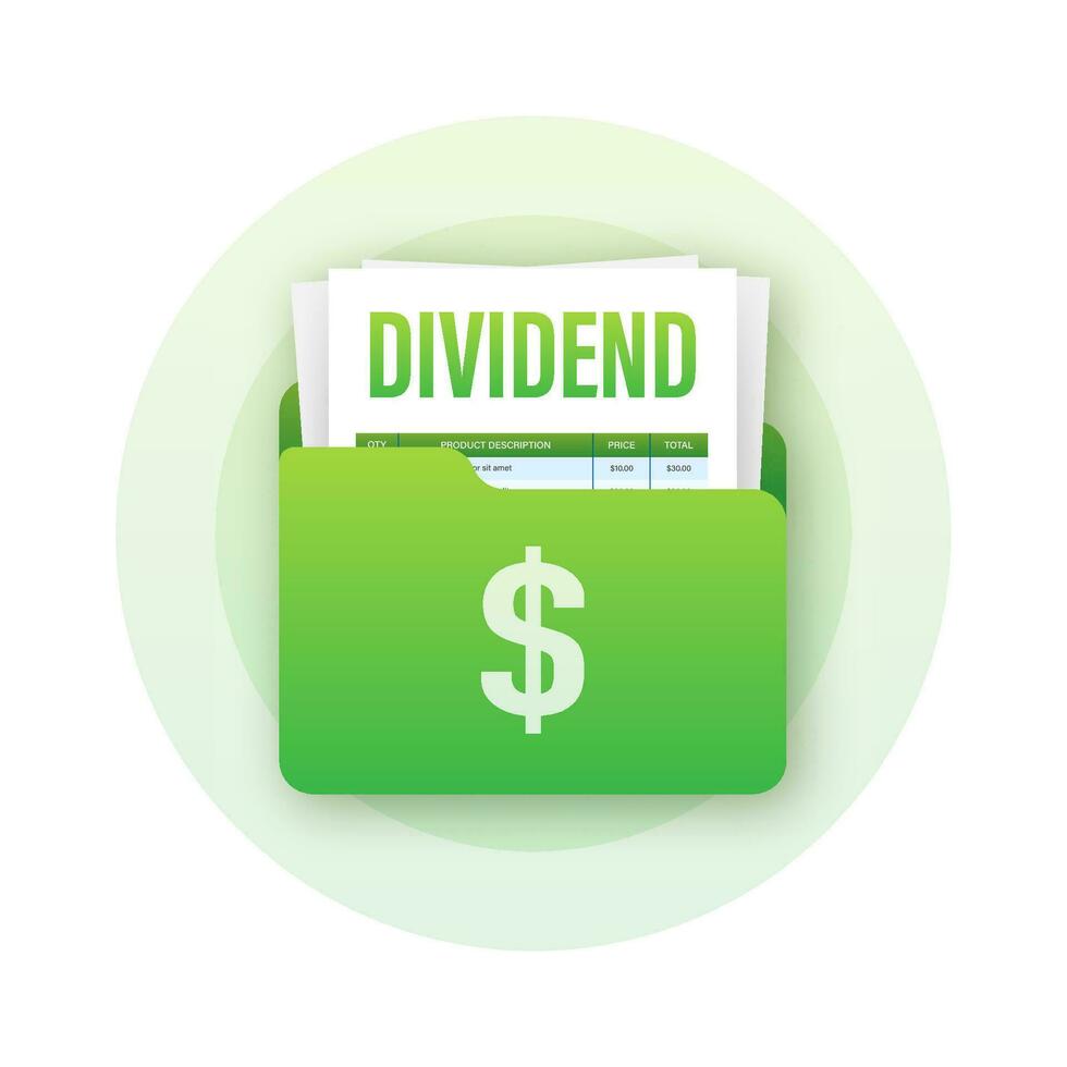 dividend aandelen. bedrijf financieel investering. openbaar bedrijf terugverdientijd winst. vector voorraad illustratie