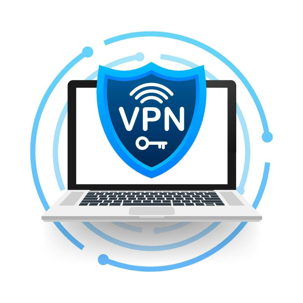 beveiligen vpn verbinding concept. virtueel privaat netwerk connectiviteit Overzicht. vector voorraad illustratie