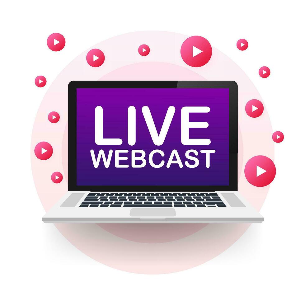 leven webcast knop, icoon, embleem, etiket vector voorraad illustratie