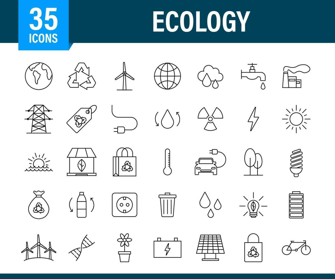 reeks ecologie, natuur. zonne- stroom. opslaan planeet vector voorraad illustratie