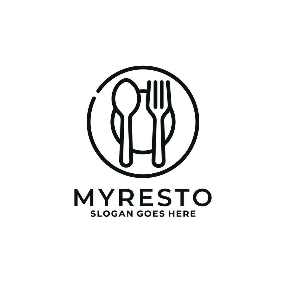 restaurant logo ontwerp vector illustratie