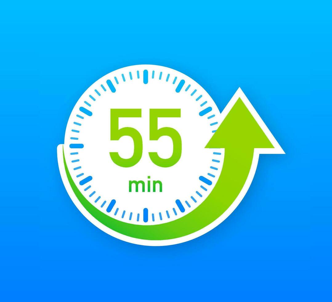 de 55 minuten, stopwatch vector icoon. stopwatch icoon in vlak stijl, timer Aan Aan kleur achtergrond. vector illustratie