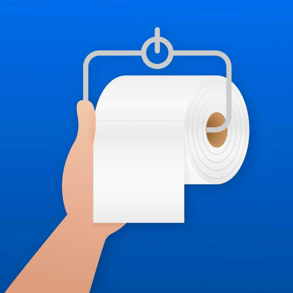 toilet papier met hand, Super goed ontwerp voor ieder doeleinden. vlak patroon. vector patroon