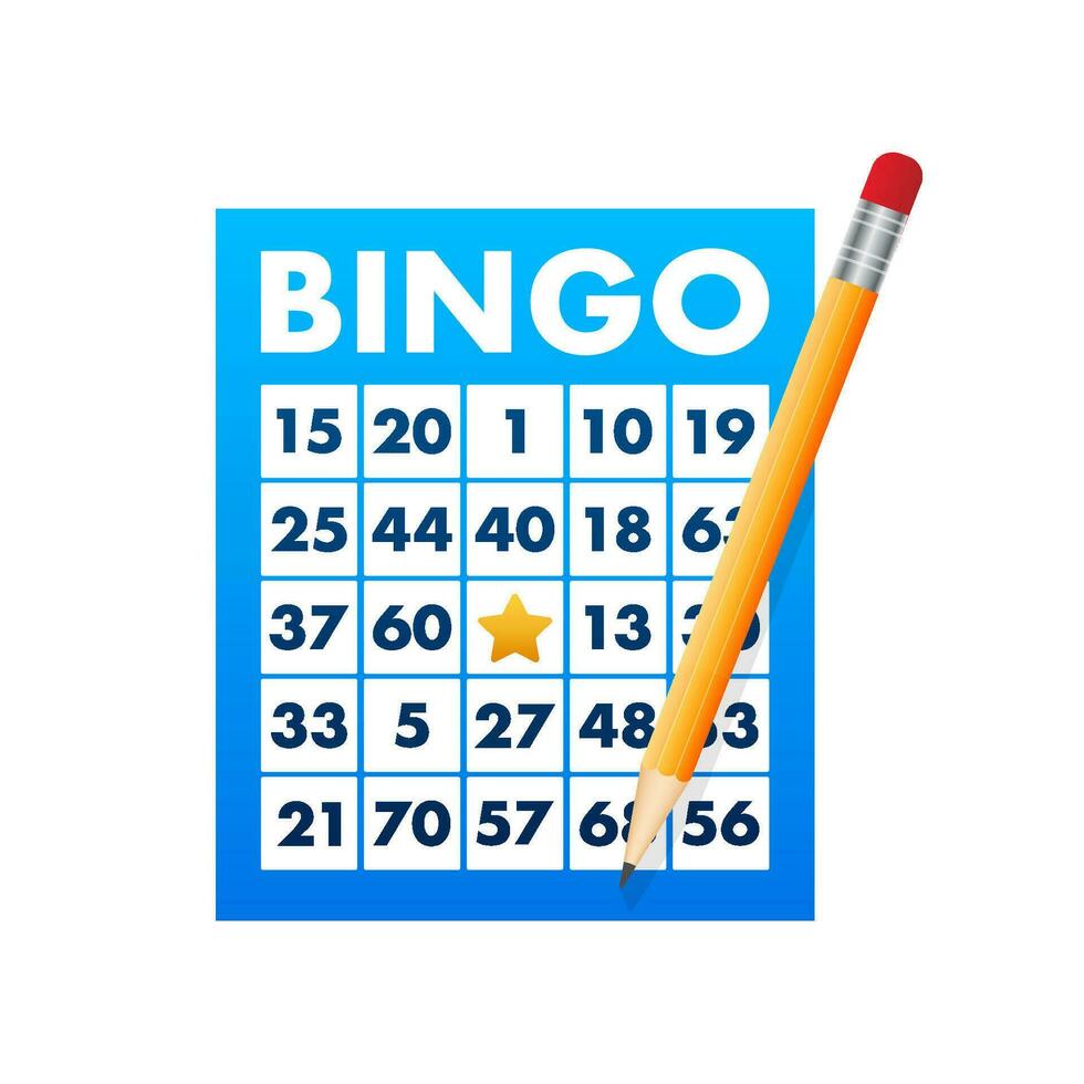 bingo of loterij spel, kaart. groot winnen. vector voorraad illustratie