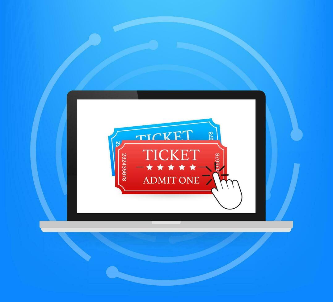 krijgen uw ticket online. bioscoop film ticket online bestellen concept. vector illustratie.