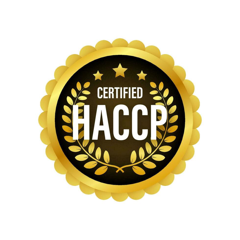 haccp gecertificeerd icoon Aan wit achtergrond. vector voorraad illustratie