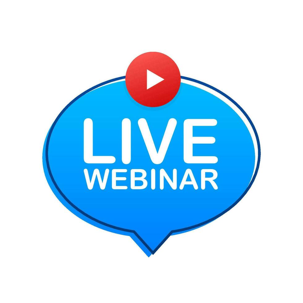 leven webinar knop, icoon, postzegel logo vector illustratie