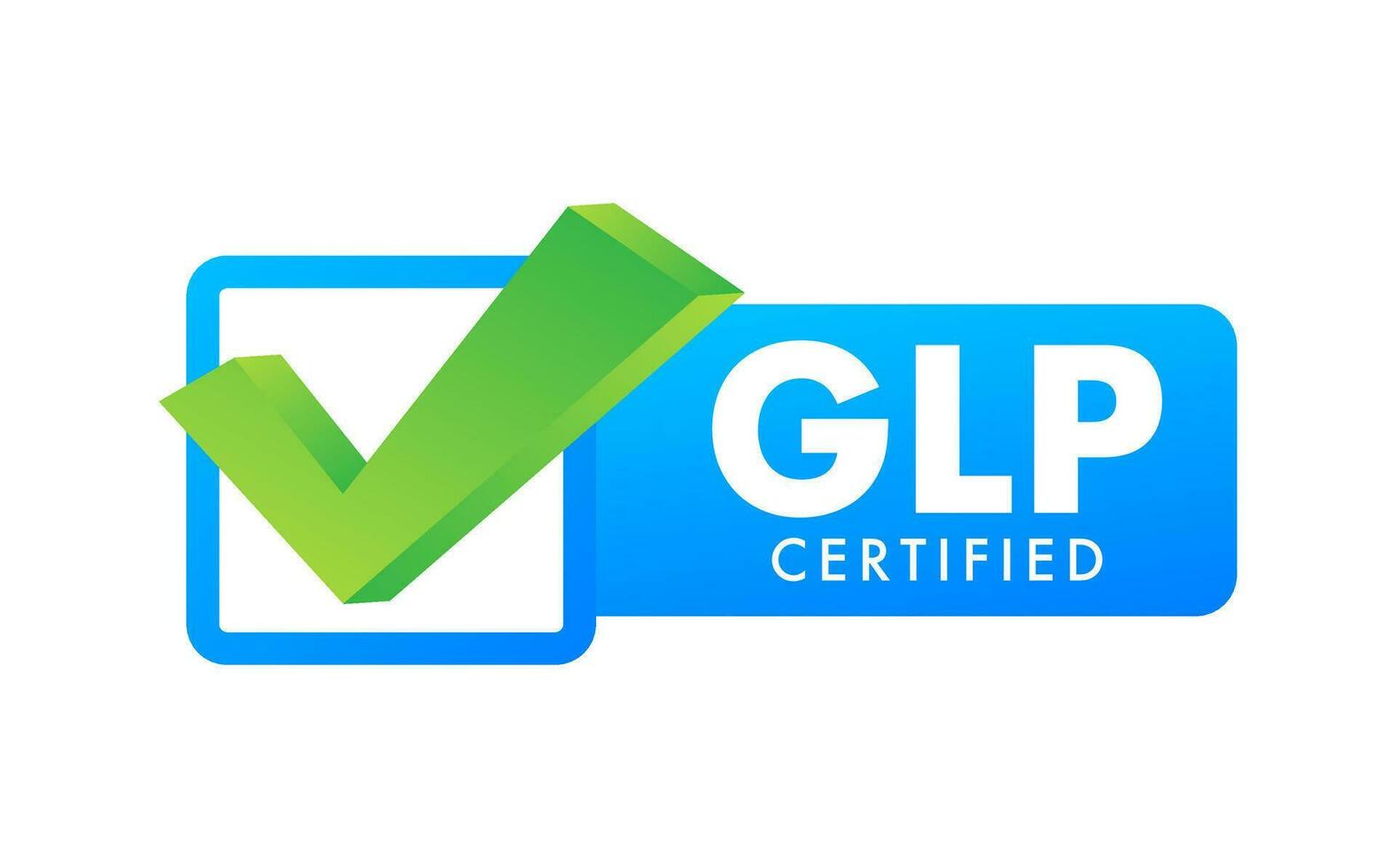 gp mooi zo laboratorium praktijk gecertificeerd teken, label. vector voorraad illustratie.