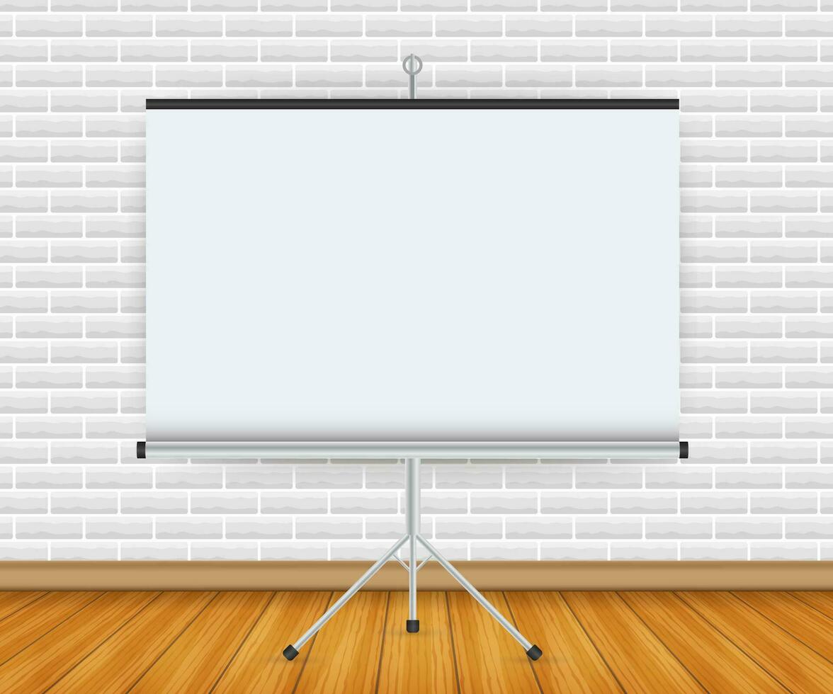 leeg projectie scherm, presentatie bord, blanco whiteboard voor conferentie vector