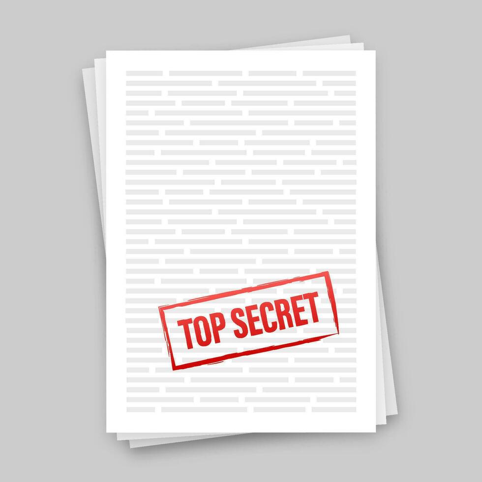 banier met top geheim voor papier ontwerp. document icoon. vector voorraad illustratie
