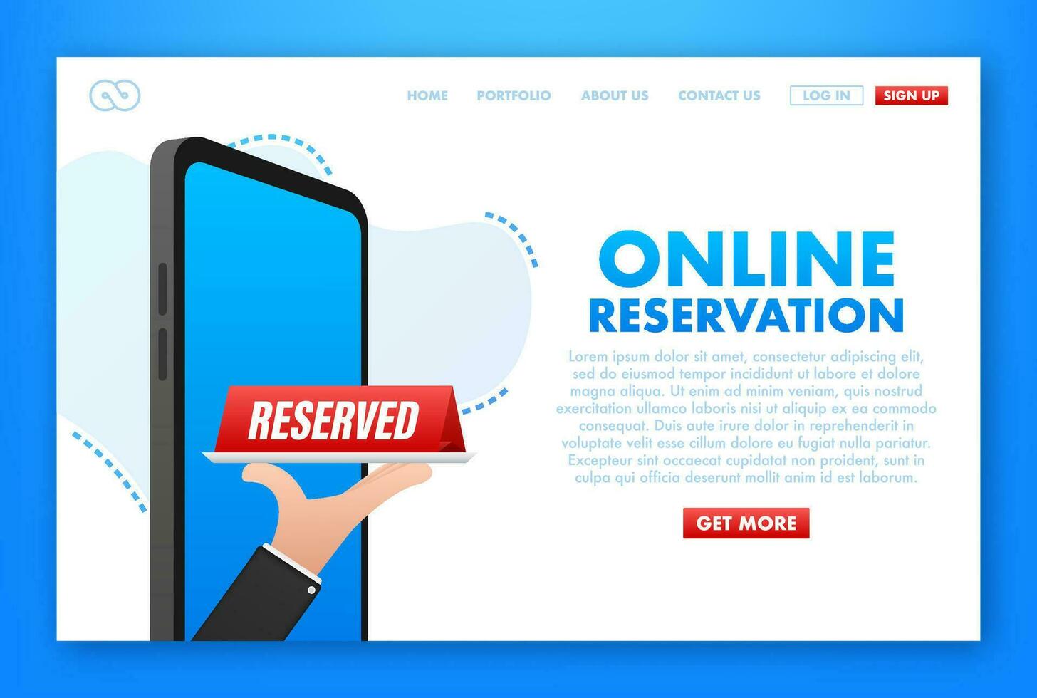 online reservering tafel in restaurant. isometrische vector. vector digitaal kunst ontwerp.