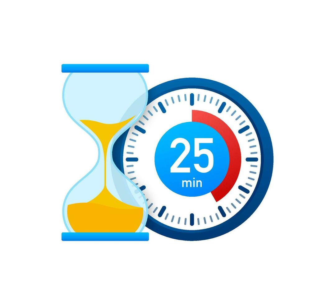 de 25 minuten, stopwatch vector icoon. stopwatch icoon in vlak stijl, timer Aan Aan kleur achtergrond. vector illustratie