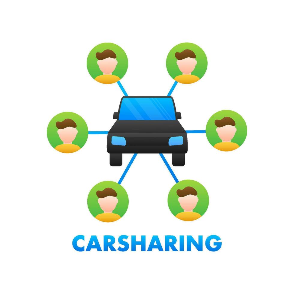 auto sharing concept. auto delen vector icoon Aan wit achtergrond. illustratie voor mobiel app ontwerp. vlak vector illustratie.