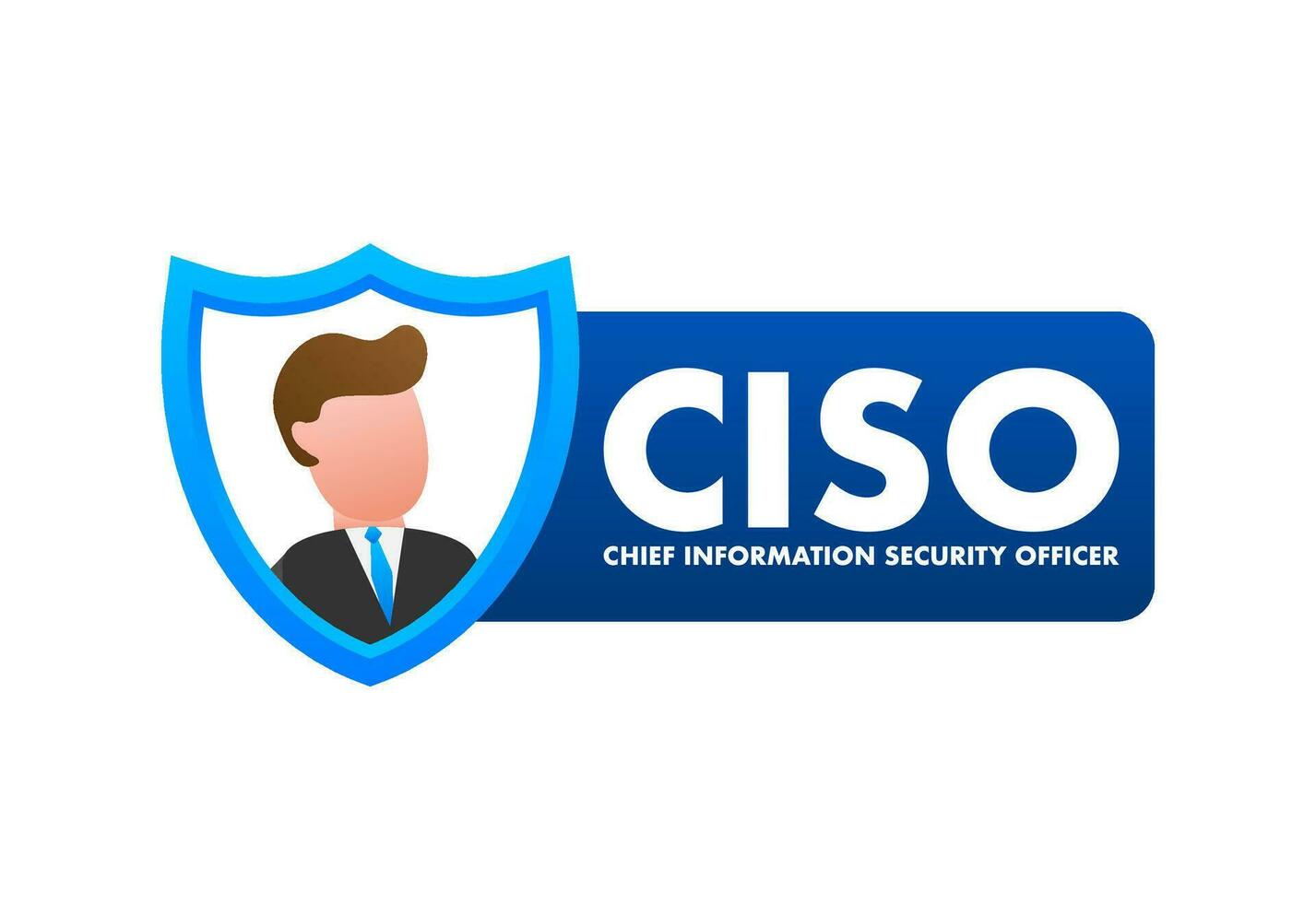 bedrijf deskundige. ciso chef informatie veiligheid officier , brieven en pictogrammen. vector illustratie.