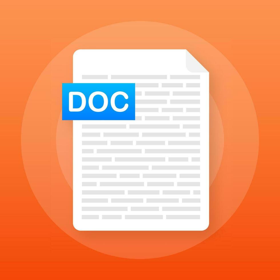 downloaden doc knop. downloaden document concept. het dossier met doc etiket en naar beneden pijl teken. vector illustratie