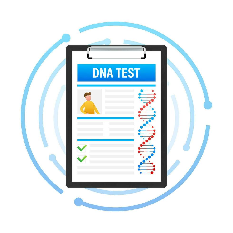 dna testen, genetisch diagnose concept. genetisch bouwkunde concept. kan gebruik voor web spandoek. deoxyribonucleic zuur. vector illustratie
