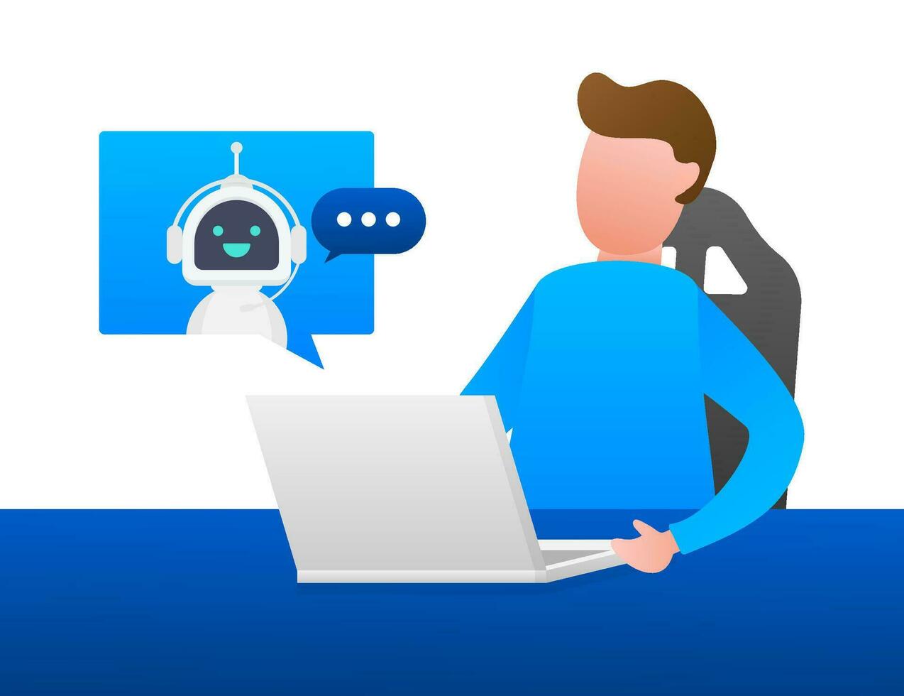 robot icoon. bot teken ontwerp. Chatbot symbool concept. stem ondersteuning onderhoud bot. online ondersteuning bot. vector illustratie