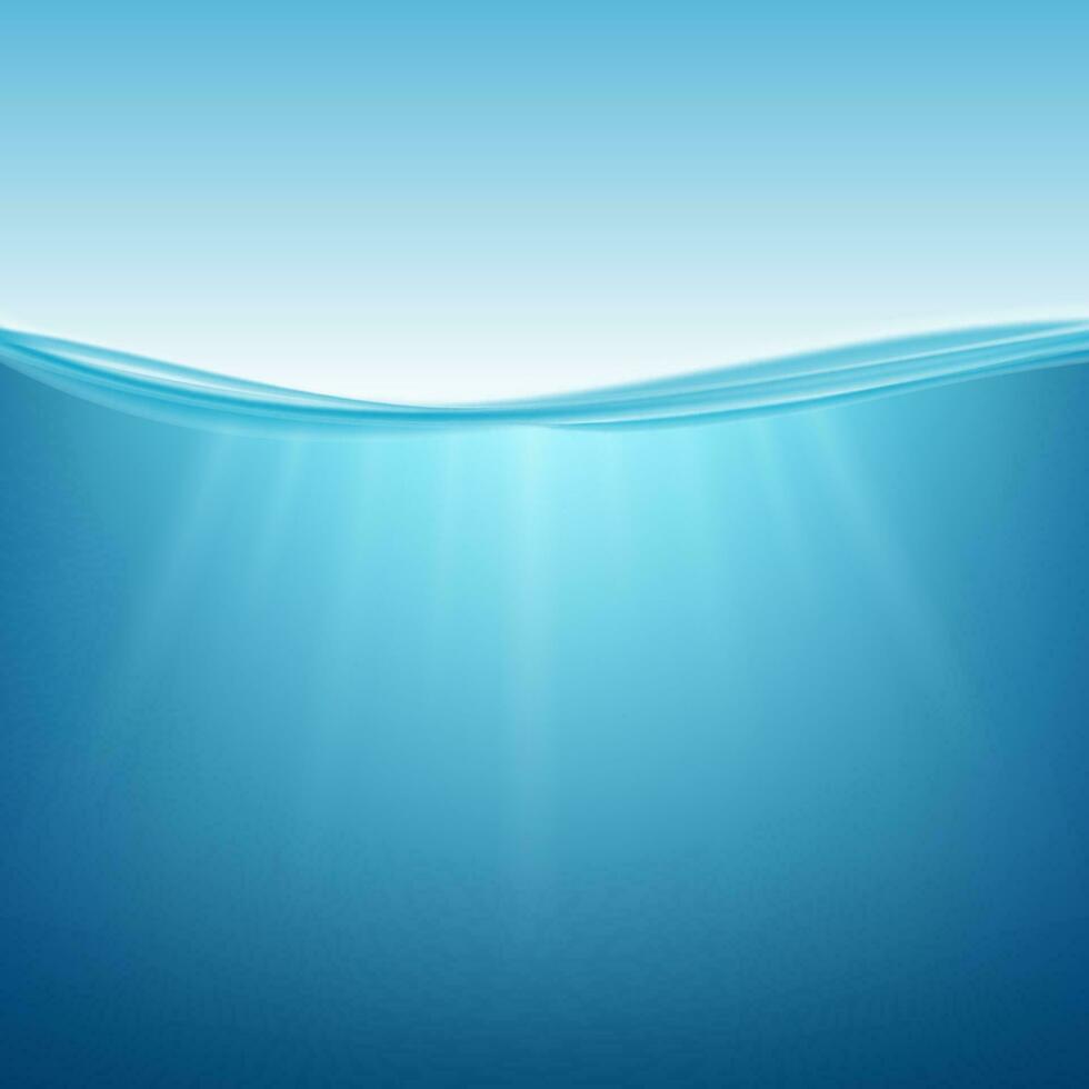 onderwater- oceaan. water oppervlak. natuurlijk achtergrond. vector voorraad illustratie