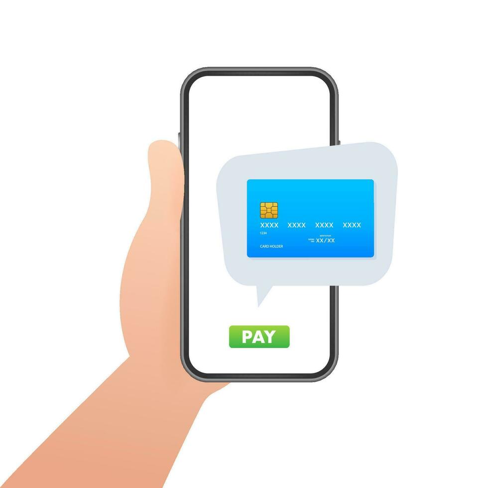 mobiel betaling concept met illustratie van smartphone, credit kaart. vector illustratie
