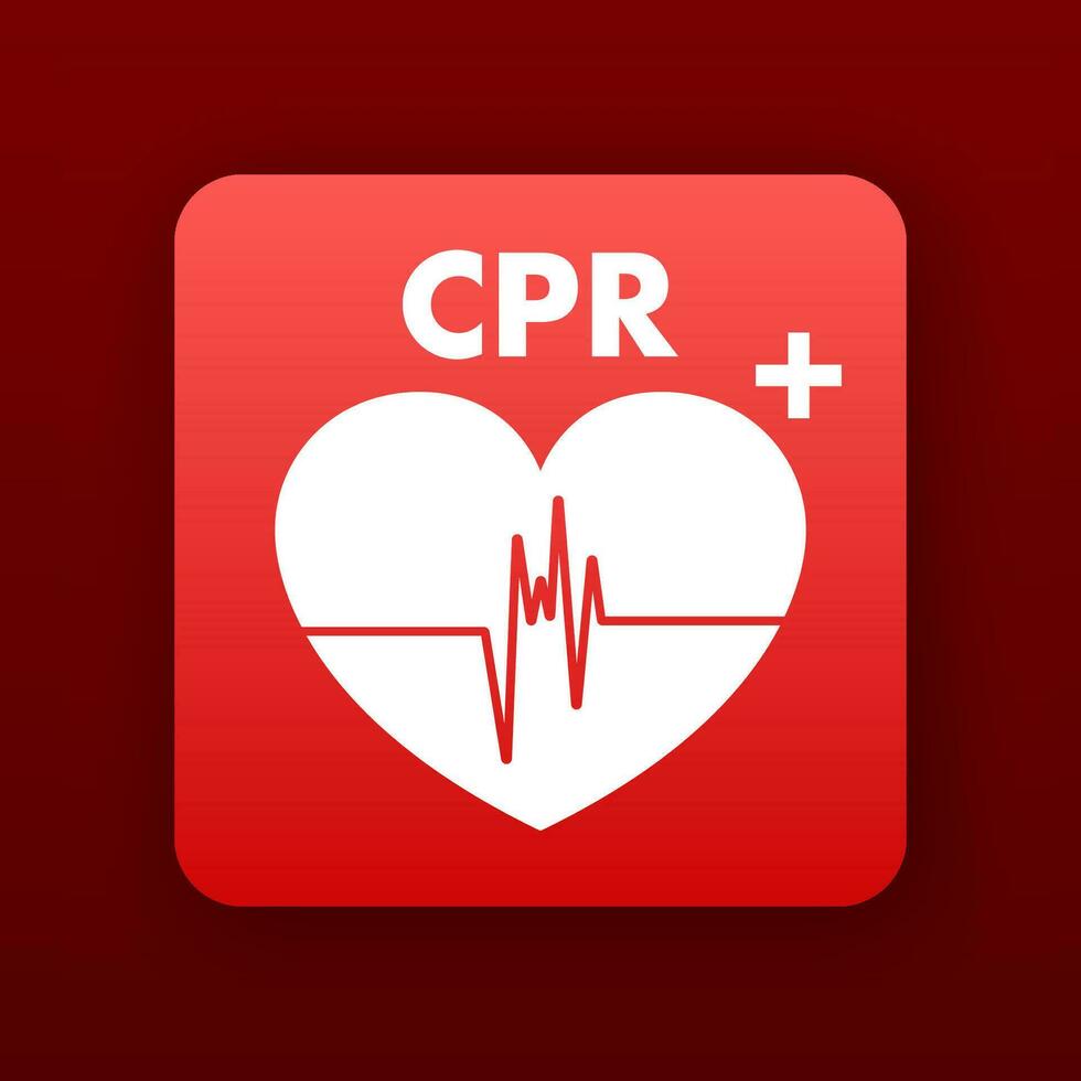 icoon met cpr. logo symbool. gezondheidszorg illustratie. vector schets illustratie.