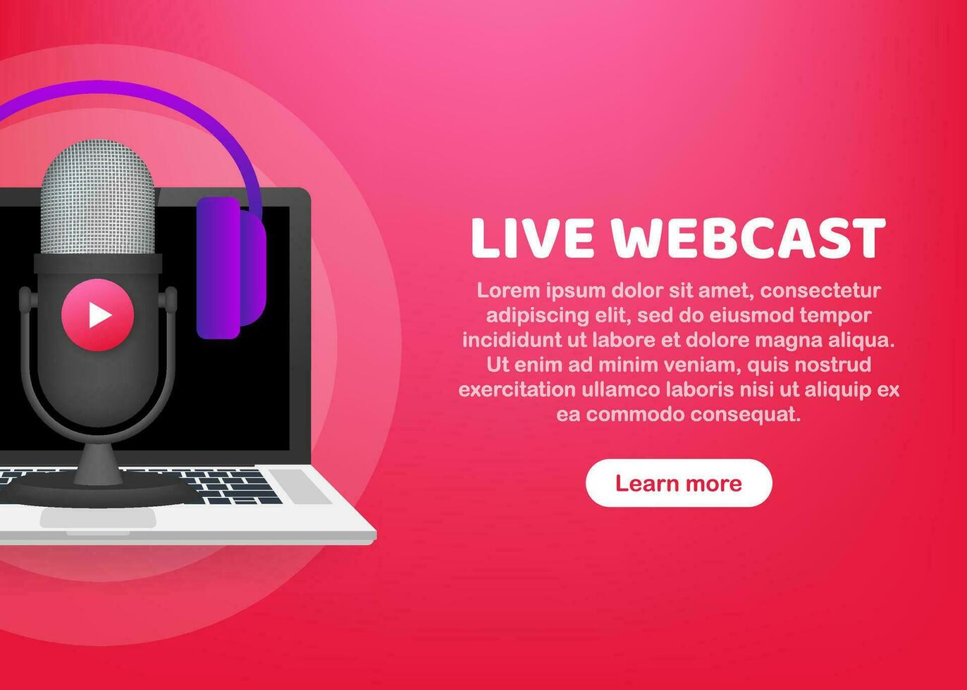 leven webcast knop, icoon, embleem, etiket vector voorraad illustratie