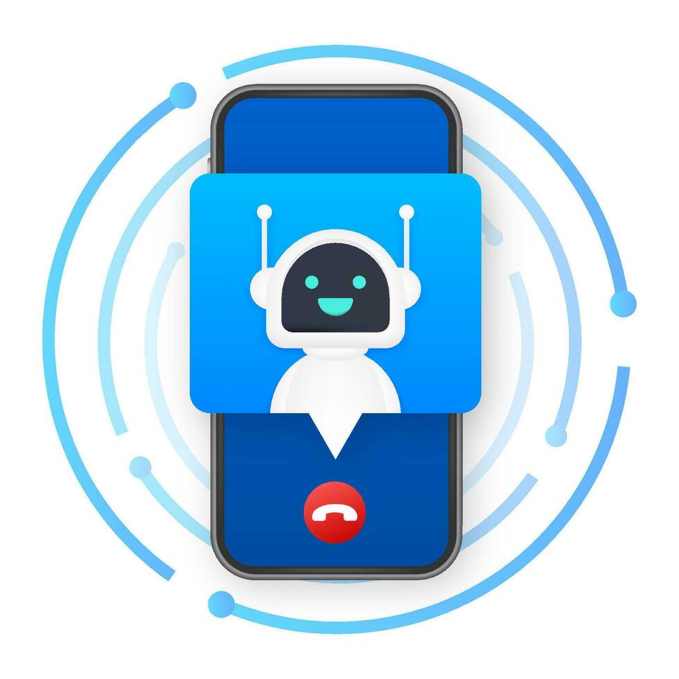 bedrijf kaart met robo telefoongesprek. mobiel telefoon. robo telefoongesprek. cpam. vector voorraad illustratie