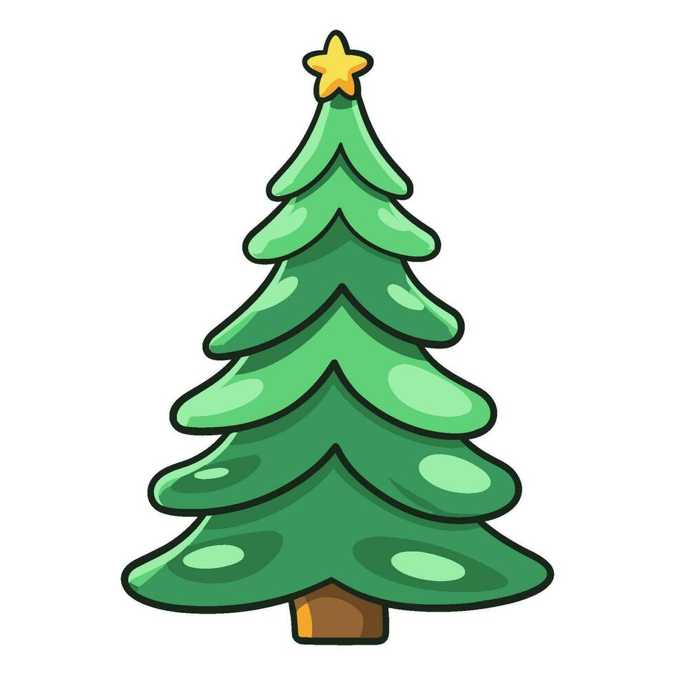 kleurrijk Kerstmis boom vector illustratie, Kerstmis winter boom vector clip art