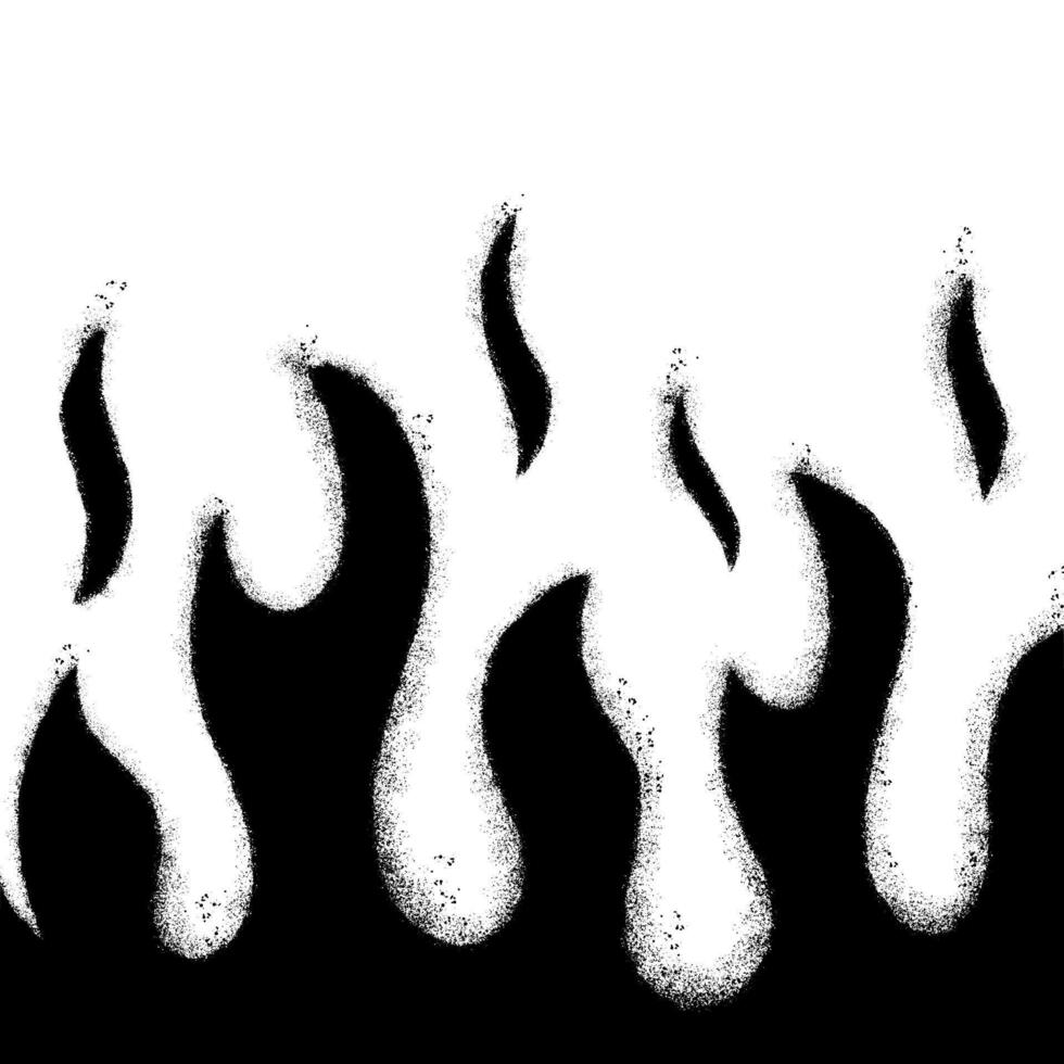 verstuiven geschilderd graffiti brand vlam icoon gespoten geïsoleerd met een wit achtergrond. graffiti brand vlam icoon met over- verstuiven in zwart over- vector