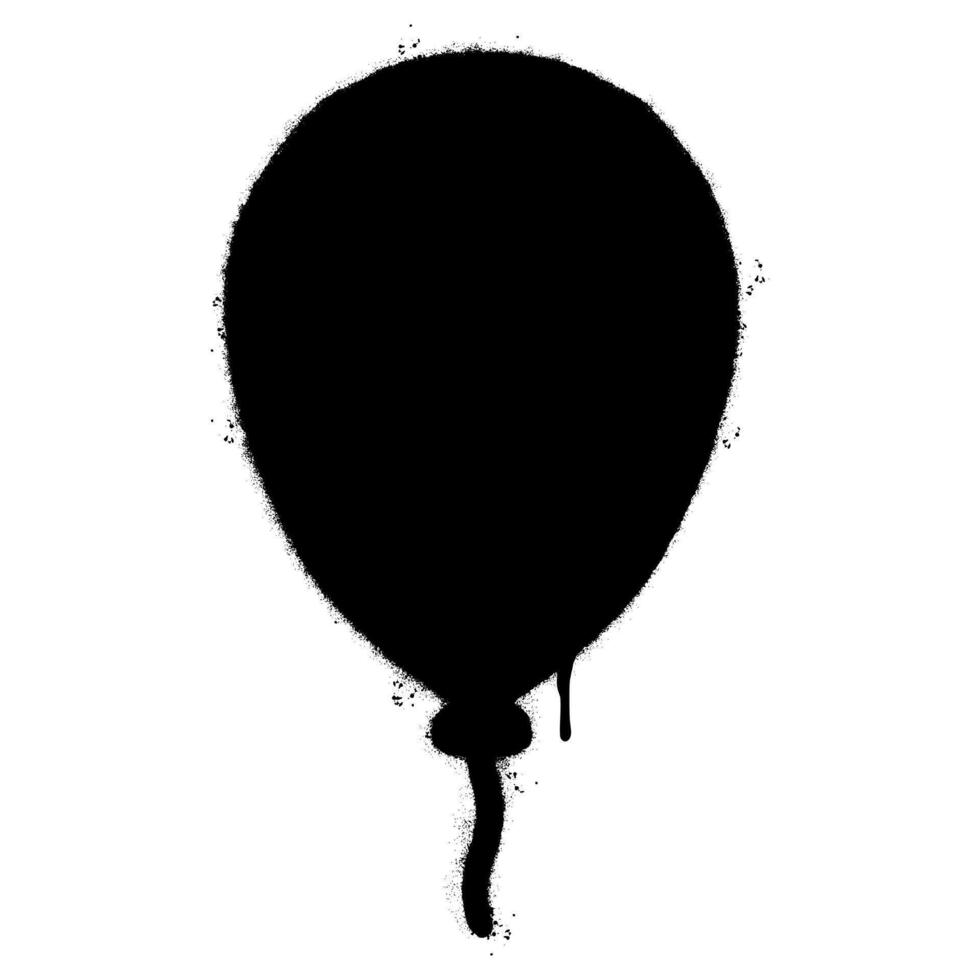 verstuiven geschilderd graffiti ballon icoon woord gespoten geïsoleerd met een wit achtergrond. graffiti ballon met over- verstuiven in zwart over- wit. vector