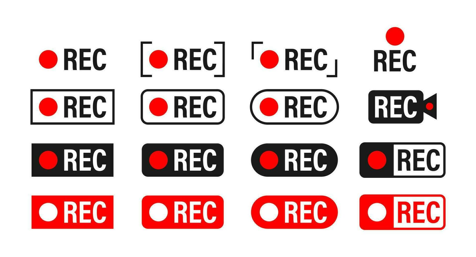 rec. reeks opname teken. momenteel opname. vector voorraad illustratie