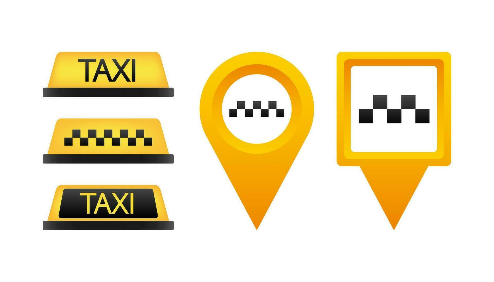 taxi vlak dak teken. icoon reeks taxi teken Aan blauw achtergrond. taxi teken Aan de dak van auto. vector illustratie
