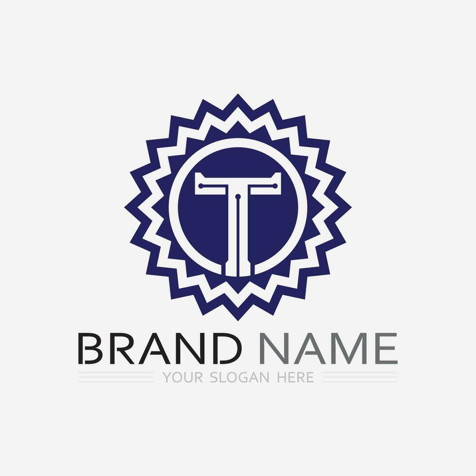 brief t logo beeld en doopvont t ontwerp grafisch vector