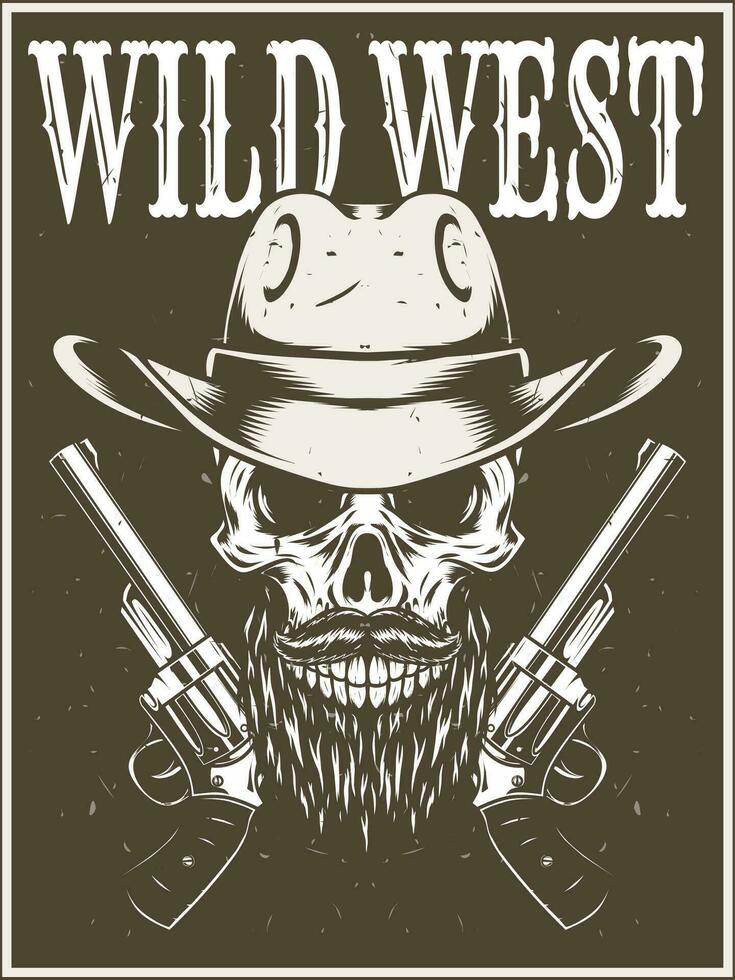 wild west poster voor afdrukken vector